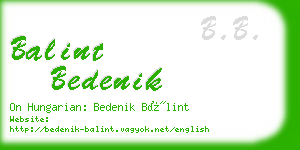 balint bedenik business card